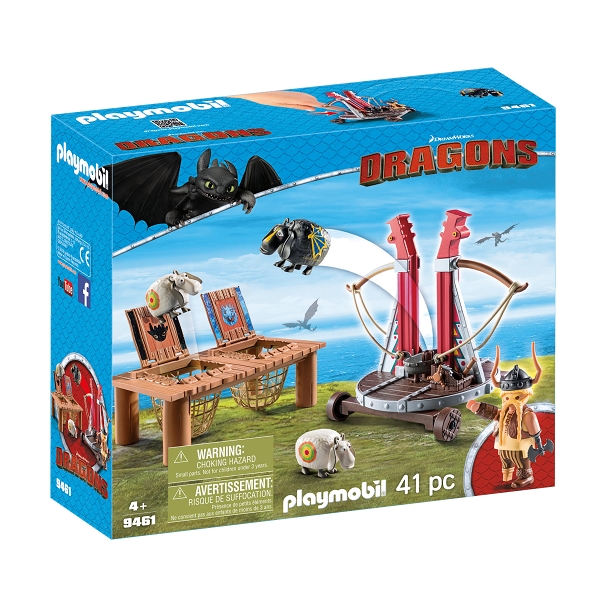 Playmobil Dragons Gorbert Knaldræb med fåreslynge - 9461 - PLAYMOBIL Dragons